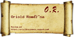 Oriold Romána névjegykártya